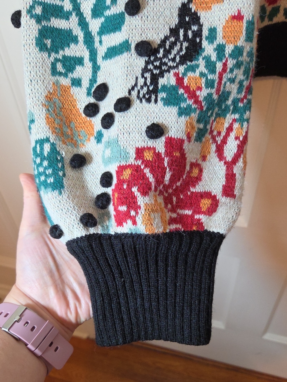 FARM RIO MUSHROOM FOREST SWEATER Puffed Sleeve Size Large - Picture 10 of 16
